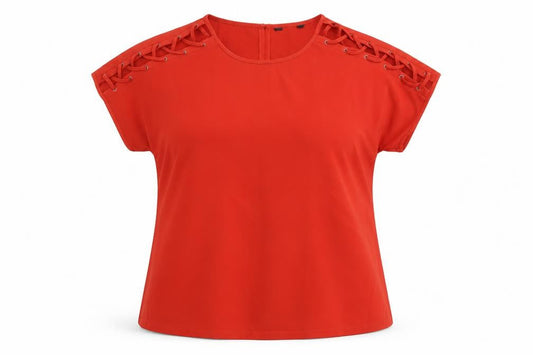 Womens UK Size 14 Avon Red Basic T-Shirt