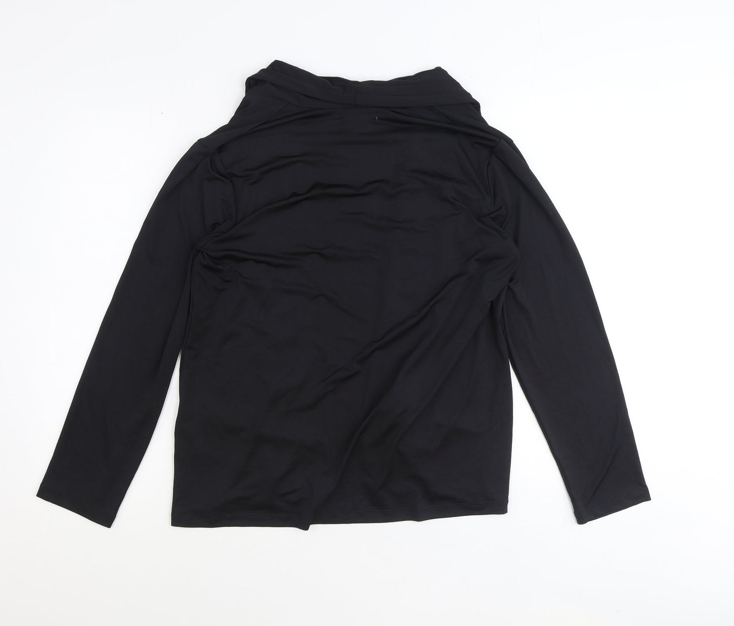 Daxon Womens Black V-Neck Polyester Cardigan Jumper Size 14