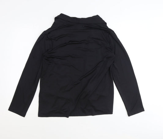 Daxon Womens Black V-Neck Polyester Cardigan Jumper Size 14