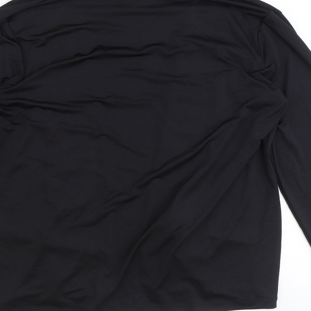 Daxon Womens Black V-Neck Polyester Cardigan Jumper Size 14