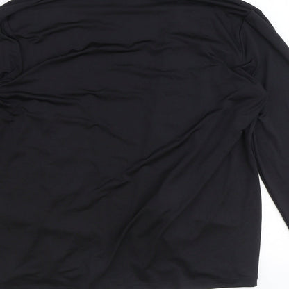 Daxon Womens Black V-Neck Polyester Cardigan Jumper Size 14