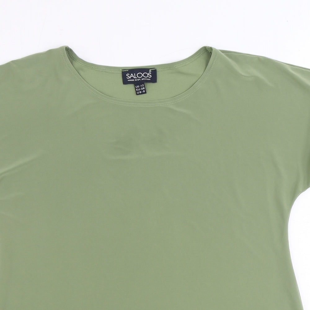 Womens UK Size 12 Saloos Green Basic T-Shirt