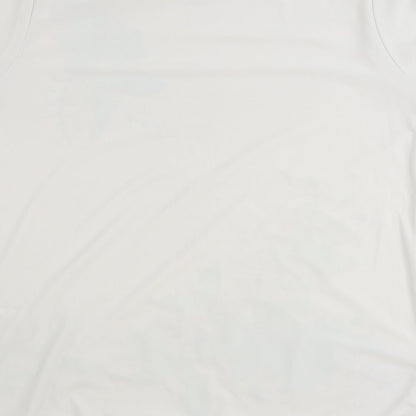 Damart Womens White Polyester Basic T-Shirt Size 14 Round Neck - Flower