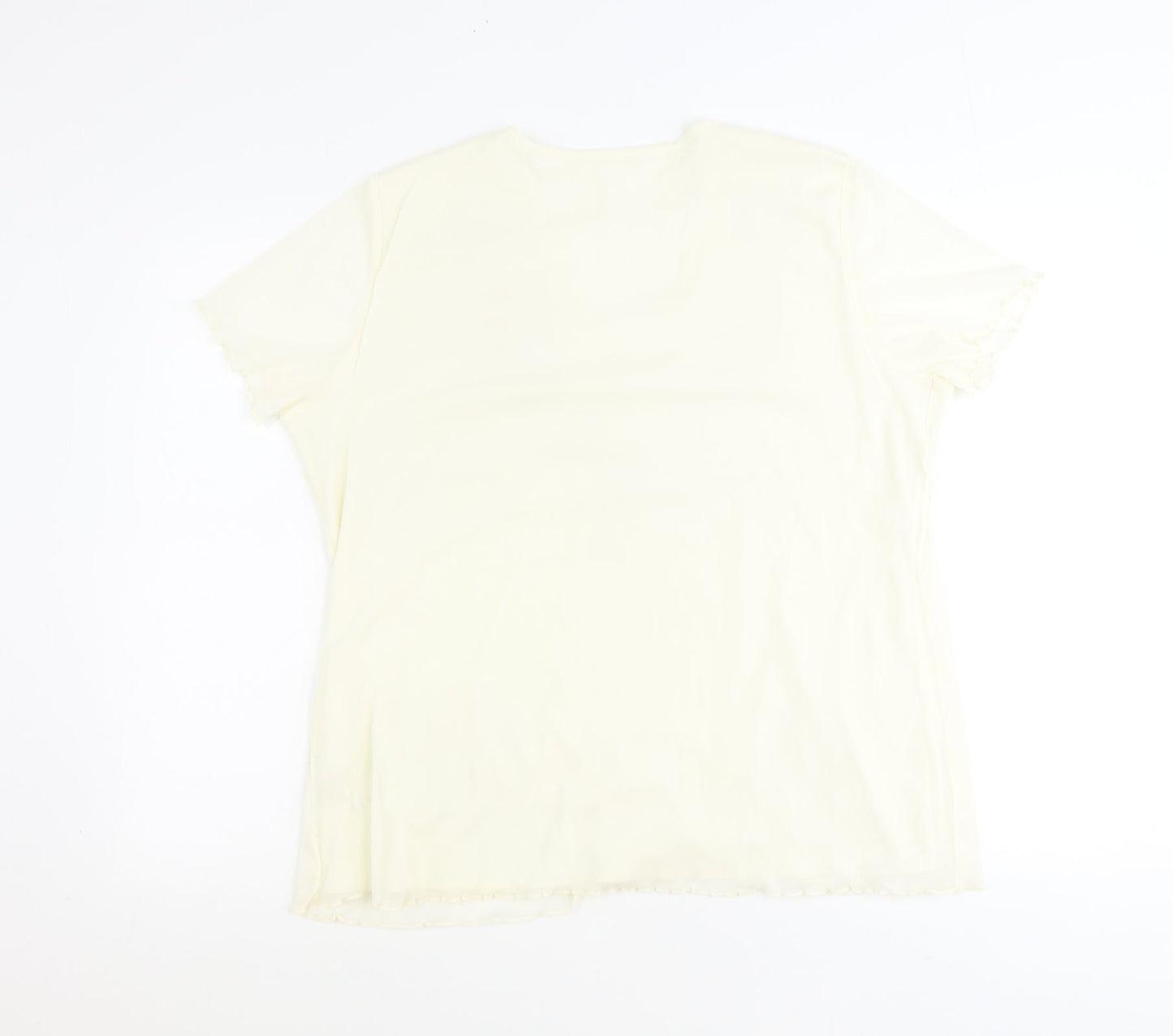 Womens UK Size 14 Preworn Yellow Basic T-Shirt