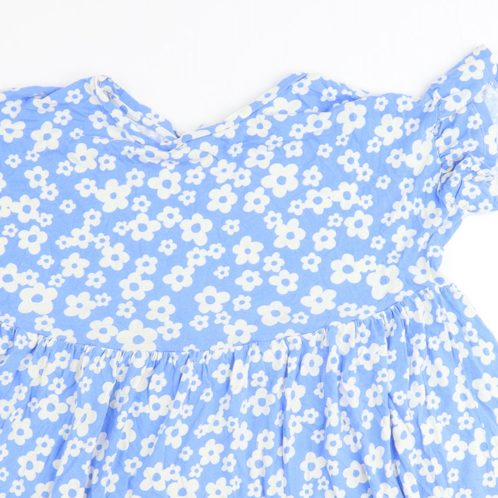 Womens UK Size 6 New Look Blue Basic T-Shirt