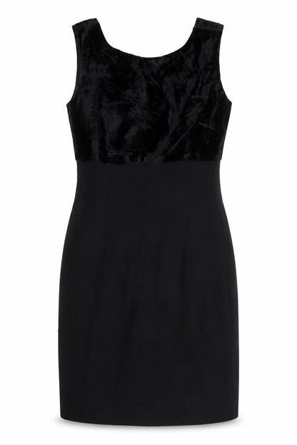 Susan Woolf Womens Black Polyester Pencil Dress Size 10 Scoop Neck Zip