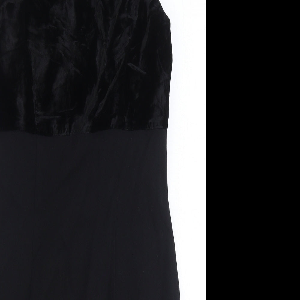 Susan Woolf Womens Black Polyester Pencil Dress Size 10 Scoop Neck Zip