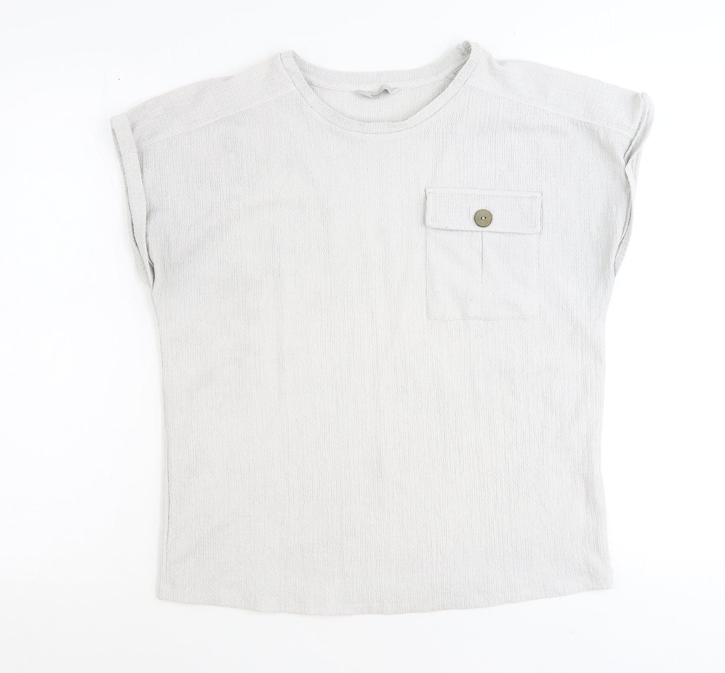 George Womens Grey Polyester Basic T-Shirt Size 12 Scoop Neck