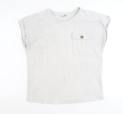 George Womens Grey Polyester Basic T-Shirt Size 12 Scoop Neck