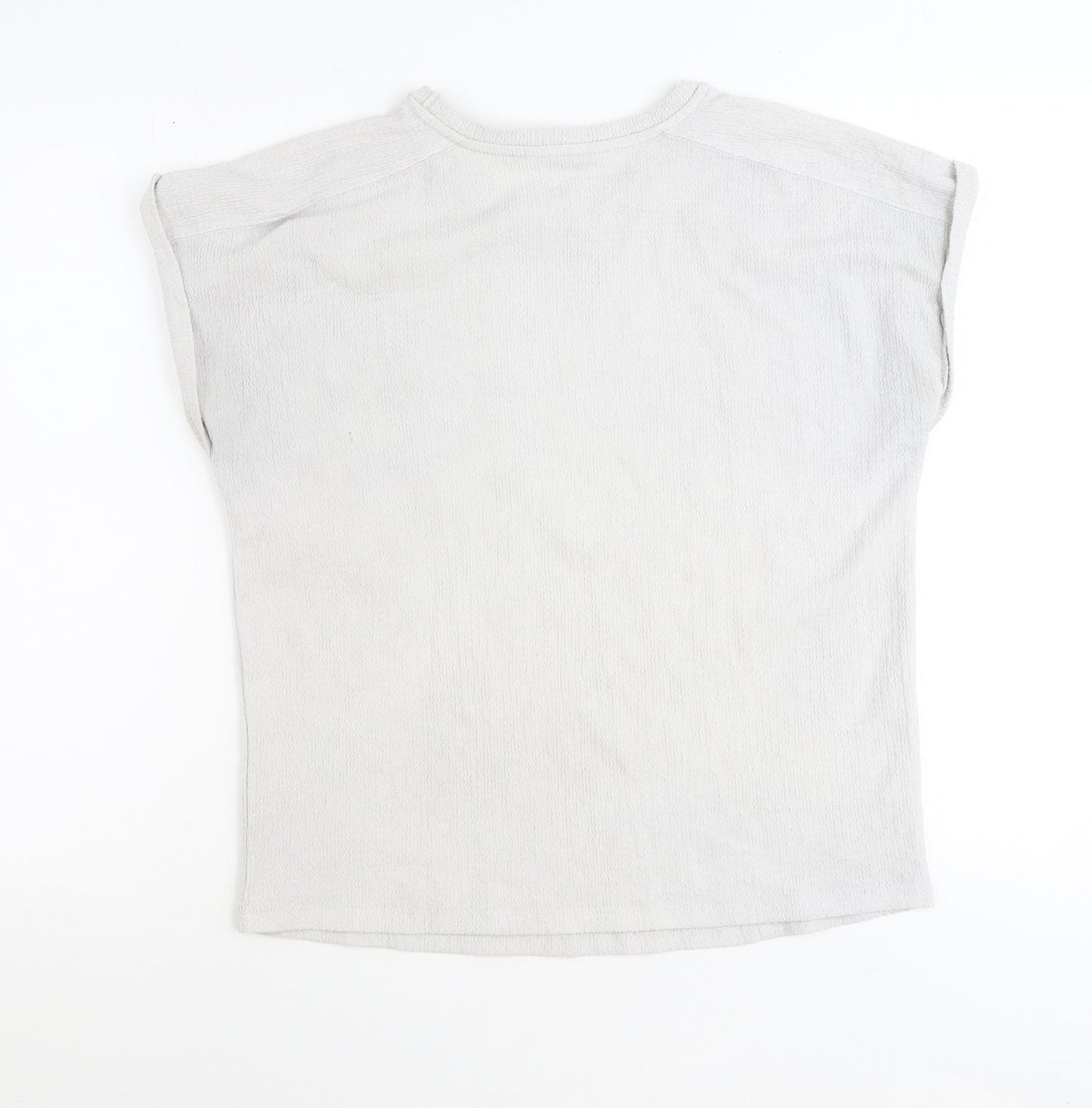 George Womens Grey Polyester Basic T-Shirt Size 12 Scoop Neck