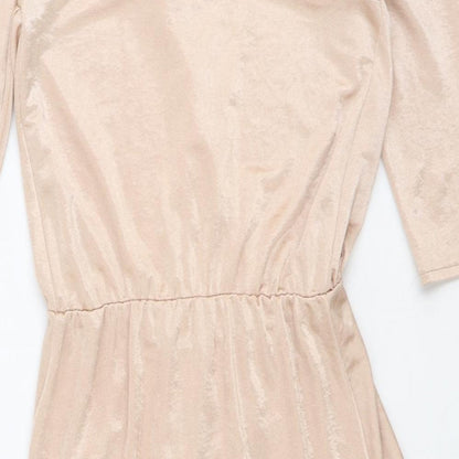 ASOS Womens Gold Polyester Mini Size 8 V-Neck Pullover