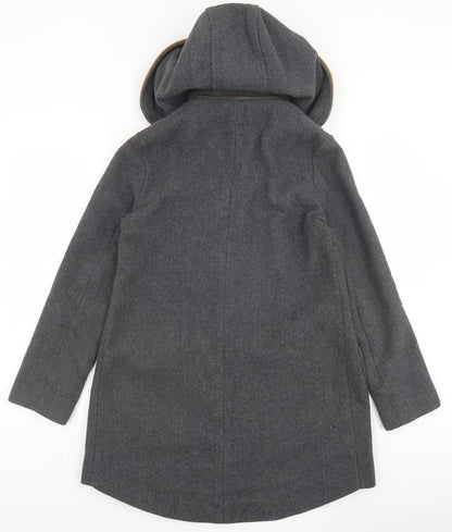 F&F Womens Grey Pea Coat Coat Size 8 Zip