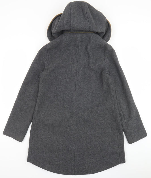 F&F Womens Grey Pea Coat Coat Size 8 Zip