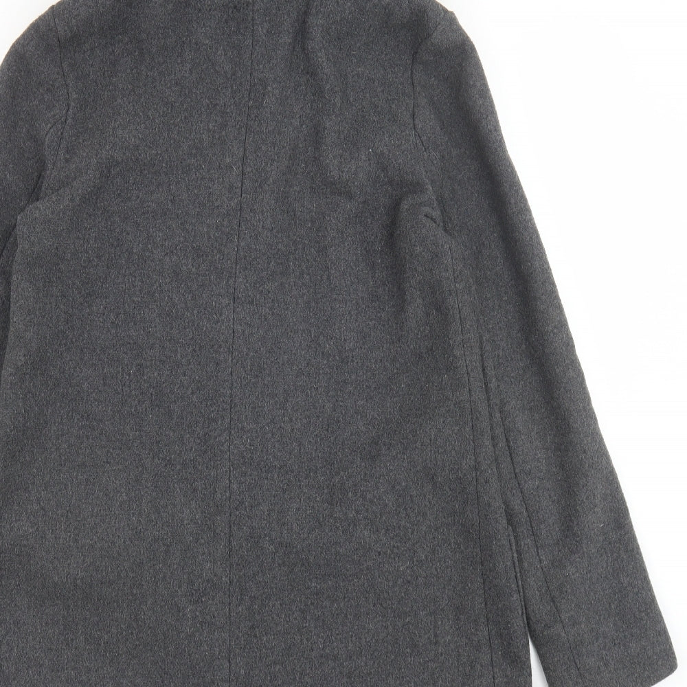 F&F Womens Grey Pea Coat Coat Size 8 Zip