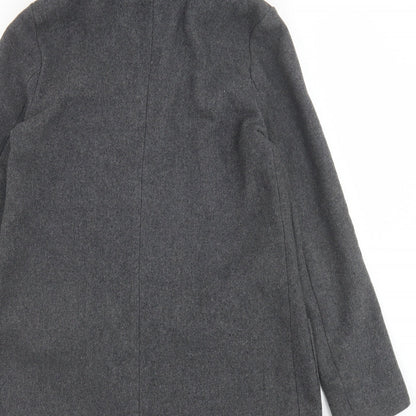 F&F Womens Grey Pea Coat Coat Size 8 Zip