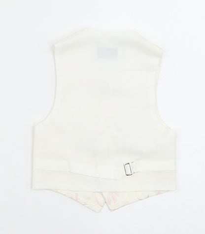 Pronuptia Boys Ivory Geometric Jacket Waistcoat Size 2 Years Button