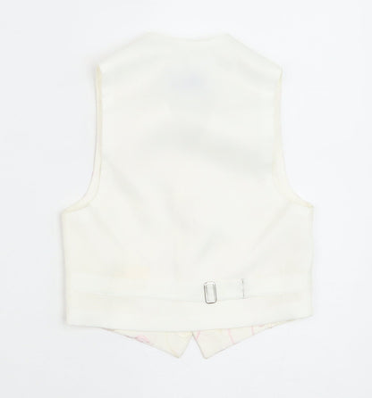 Pronuptia Boys Ivory Geometric Jacket Waistcoat Size 2-3 Years Button - Textured