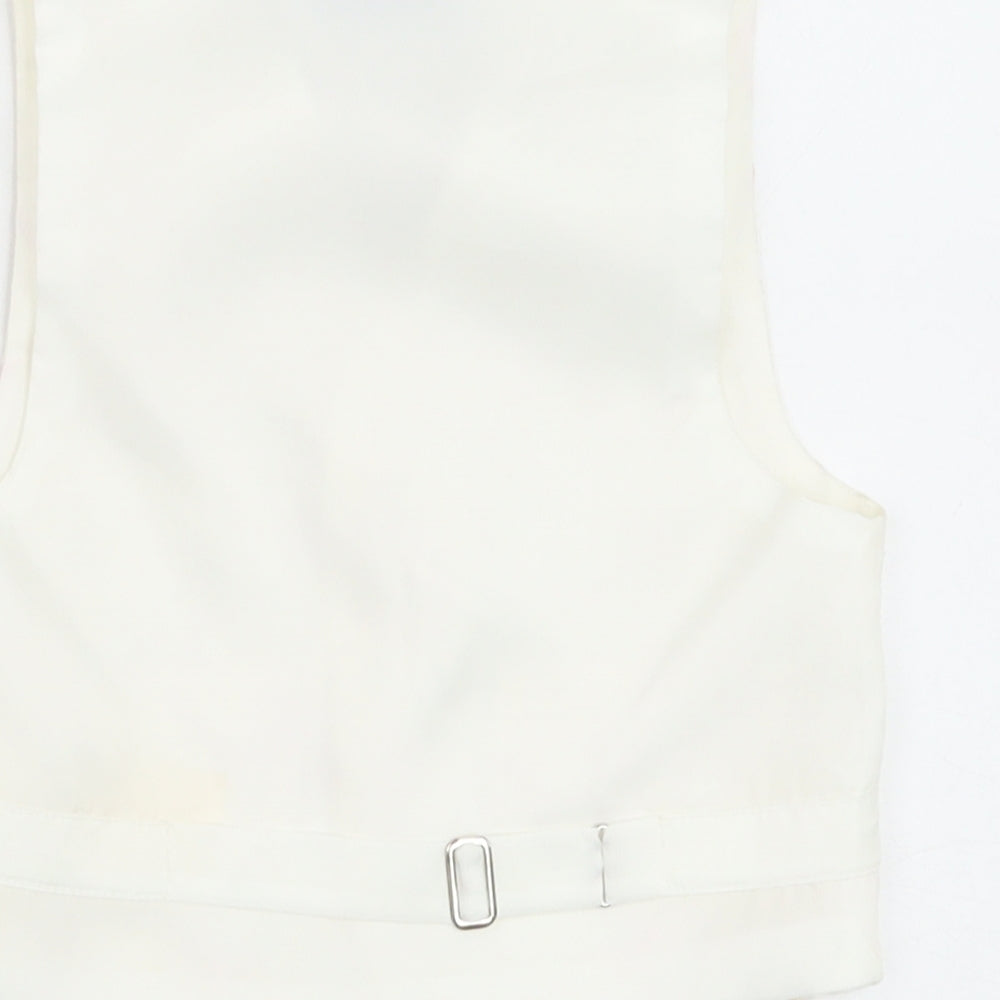 Pronuptia Boys Ivory Geometric Jacket Waistcoat Size 2-3 Years Button - Textured