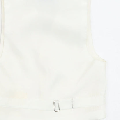 Pronuptia Boys Ivory Geometric Jacket Waistcoat Size 2-3 Years Button - Textured
