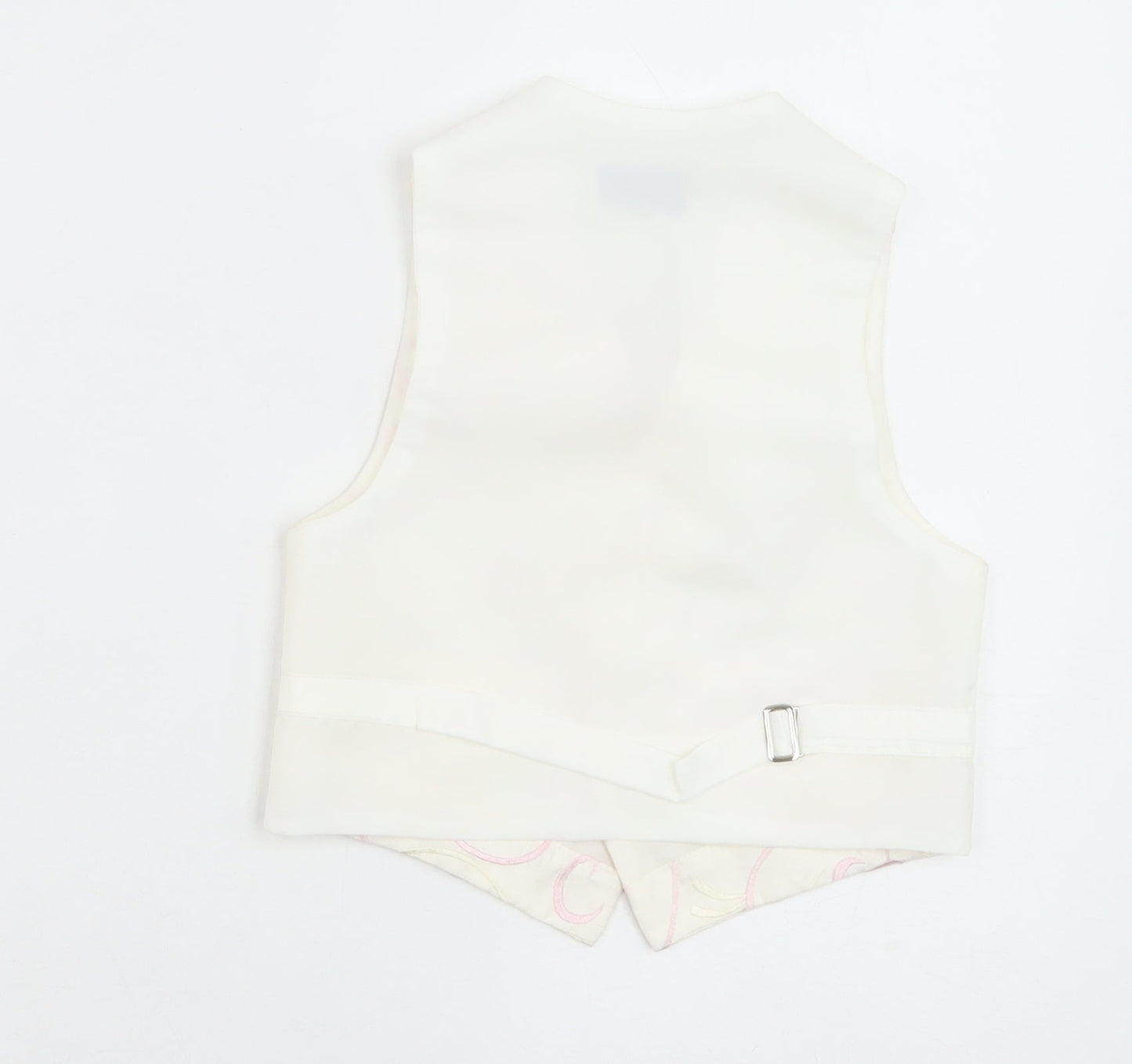 Pronuptia Boys Ivory Geometric Jacket Waistcoat Size 3-4 Years Button - Textured