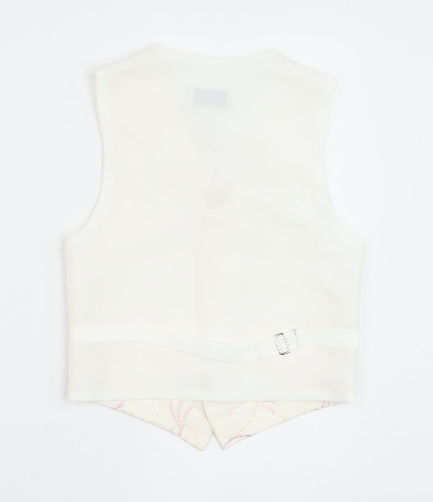 Pronuptia Boys Ivory Geometric Jacket Waistcoat Size 7-8 Years Button - Textured