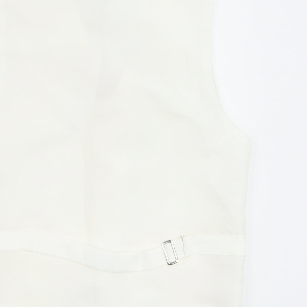 Pronuptia Boys Ivory Geometric Jacket Waistcoat Size 7-8 Years Button - Textured