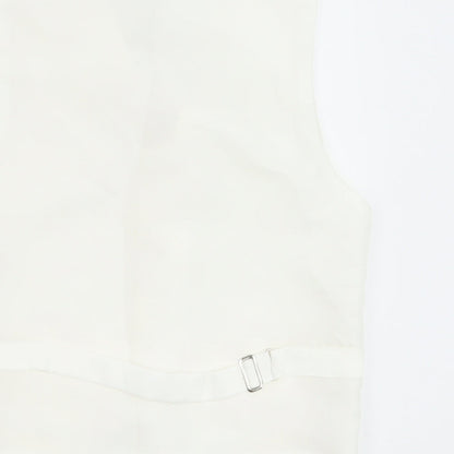 Pronuptia Boys Ivory Geometric Jacket Waistcoat Size 7-8 Years Button - Textured