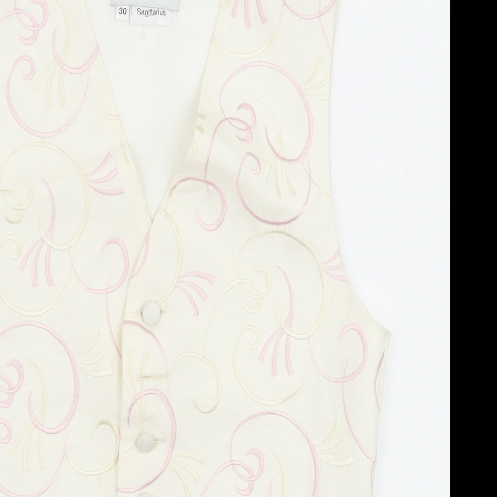 Pronuptia Boys Ivory Geometric Jacket Waistcoat Size 9-10 Years Button