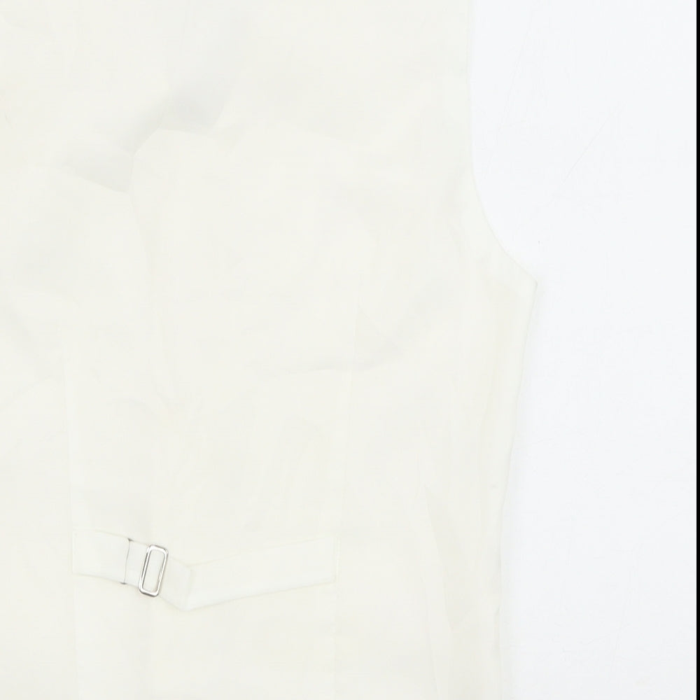 Pronuptia Boys Ivory Geometric Jacket Waistcoat Size 9-10 Years Button