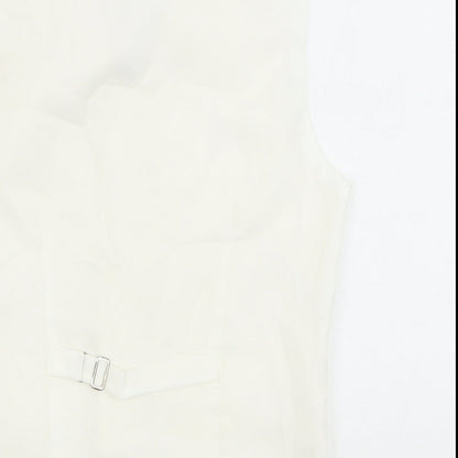 Pronuptia Boys Ivory Geometric Jacket Waistcoat Size 9-10 Years Button