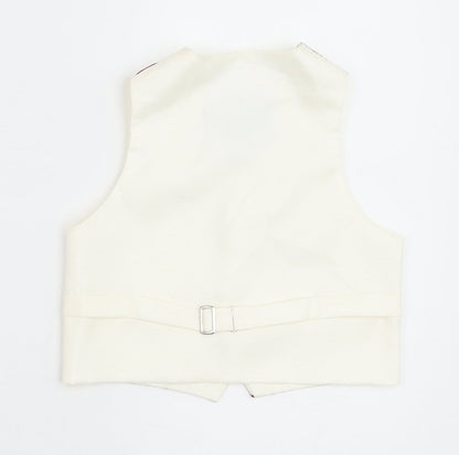 HEIRLOOM Boys Ivory Geometric Jacket Waistcoat Size 2 Years Button - Textured