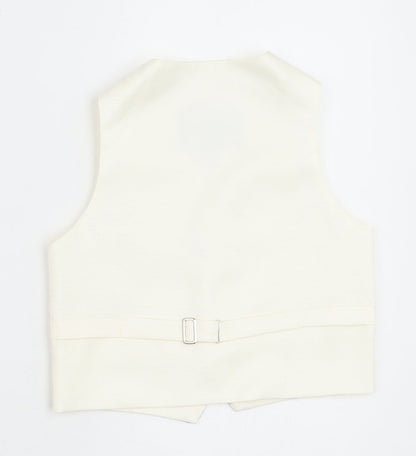 HEIRLOOM Boys Ivory Geometric Jacket Waistcoat Size 2-3 Years Button - Textured