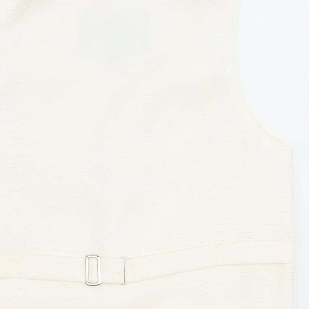 HEIRLOOM Boys Ivory Geometric Jacket Waistcoat Size 2-3 Years Button - Textured