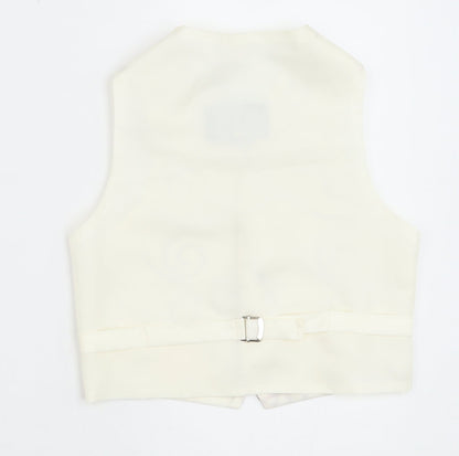 HEIRLOOM Boys Ivory Geometric Jacket Waistcoat Size 3-4 Years Button - Textured