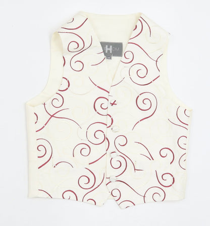 HEIRLOOM Boys Ivory Geometric Jacket Waistcoat Size 7-8 Years Button
