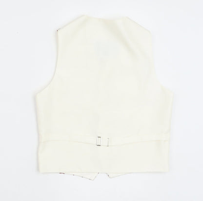 HEIRLOOM Boys Ivory Geometric Jacket Waistcoat Size 7-8 Years Button