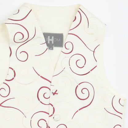 HEIRLOOM Boys Ivory Geometric Jacket Waistcoat Size 7-8 Years Button
