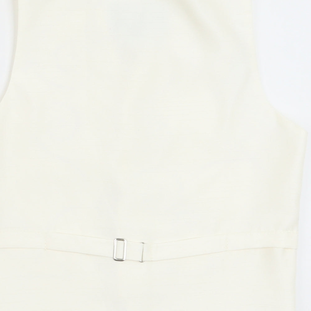 HEIRLOOM Boys Ivory Geometric Jacket Waistcoat Size 7-8 Years Button