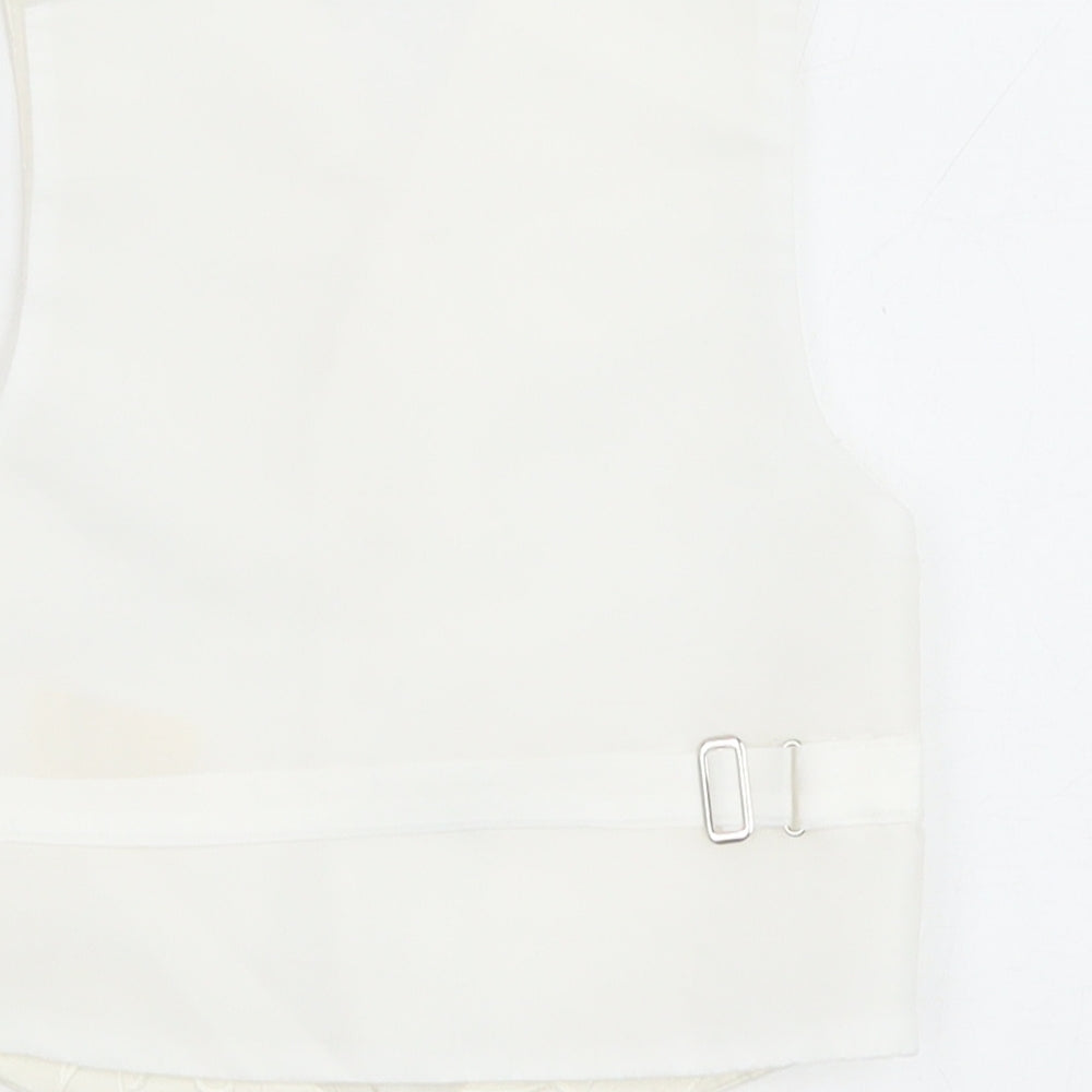 Pronuptia Boys Ivory Geometric Jacket Waistcoat Size 2 Years Button - Textured