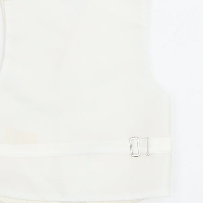 Pronuptia Boys Ivory Geometric Jacket Waistcoat Size 2 Years Button - Textured