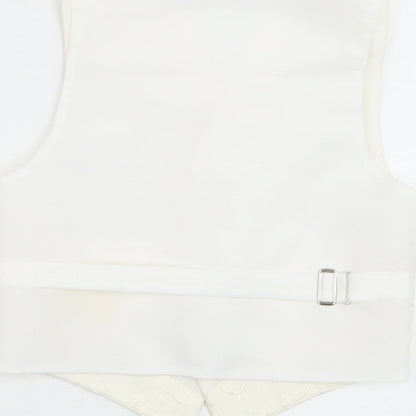 Pronuptia Boys Ivory Geometric Jacket Waistcoat Size 2-3 Years Button - Textured