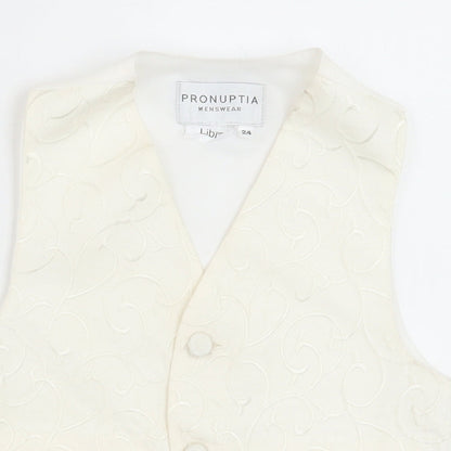 Pronuptia Boys Ivory Geometric Jacket Waistcoat Size 3-4 Years Button