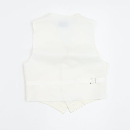 Pronuptia Boys Ivory Geometric Jacket Waistcoat Size 5-6 Years Button