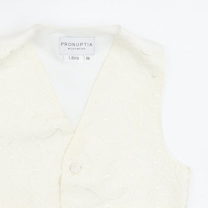 Pronuptia Boys Ivory Geometric Jacket Waistcoat Size 5-6 Years Button