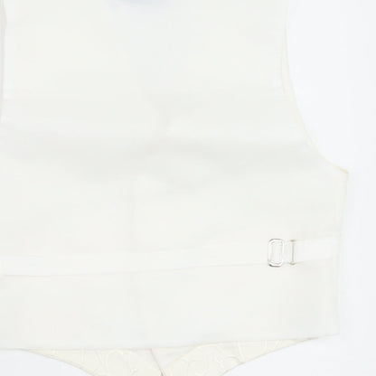 Pronuptia Boys Ivory Geometric Jacket Waistcoat Size 5-6 Years Button