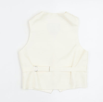 HEIRLOOM Boys Ivory Geometric Jacket Waistcoat Size 3-4 Years Button