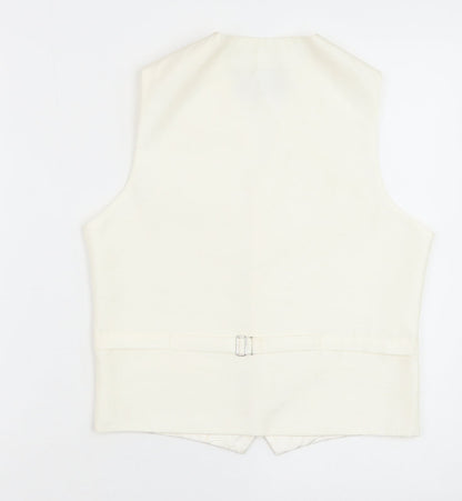 HEIRLOOM Boys Ivory Geometric Jacket Waistcoat Size 11-12 Years Button