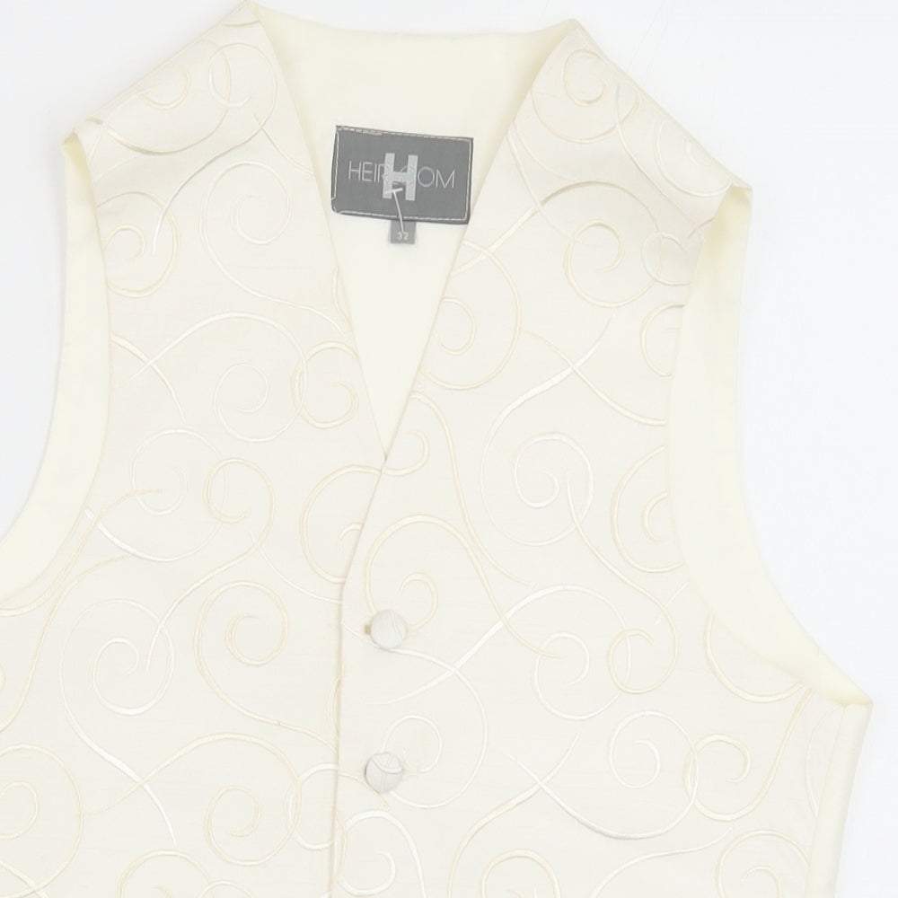 HEIRLOOM Boys Ivory Geometric Jacket Waistcoat Size 11-12 Years Button