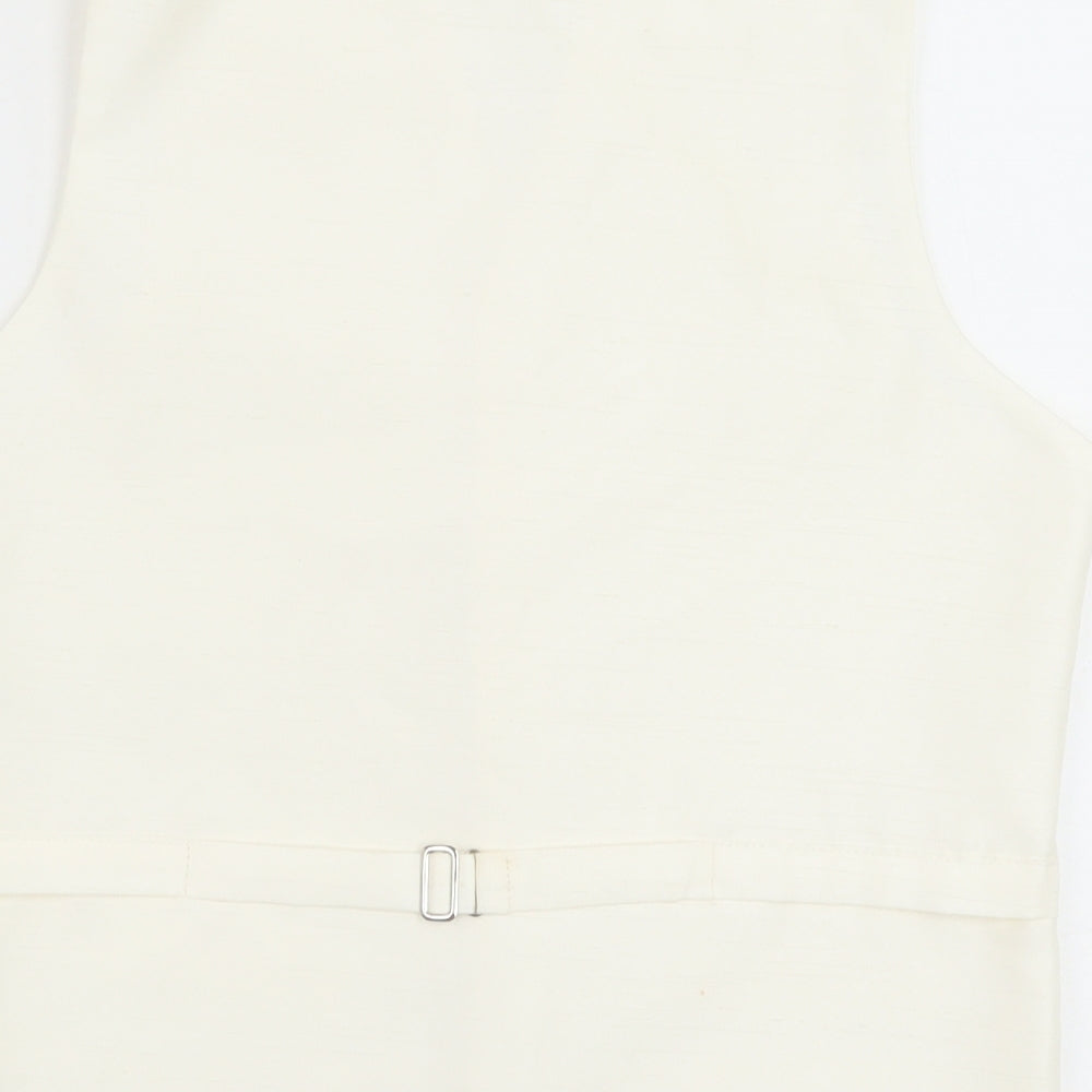 HEIRLOOM Boys Ivory Geometric Jacket Waistcoat Size 11-12 Years Button
