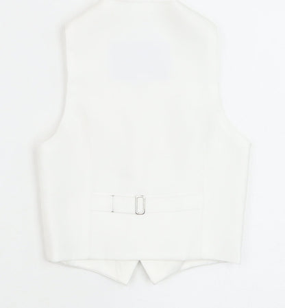 Berlington Bertie Boys White Geometric Jacket Waistcoat Size 2-3 Years Button